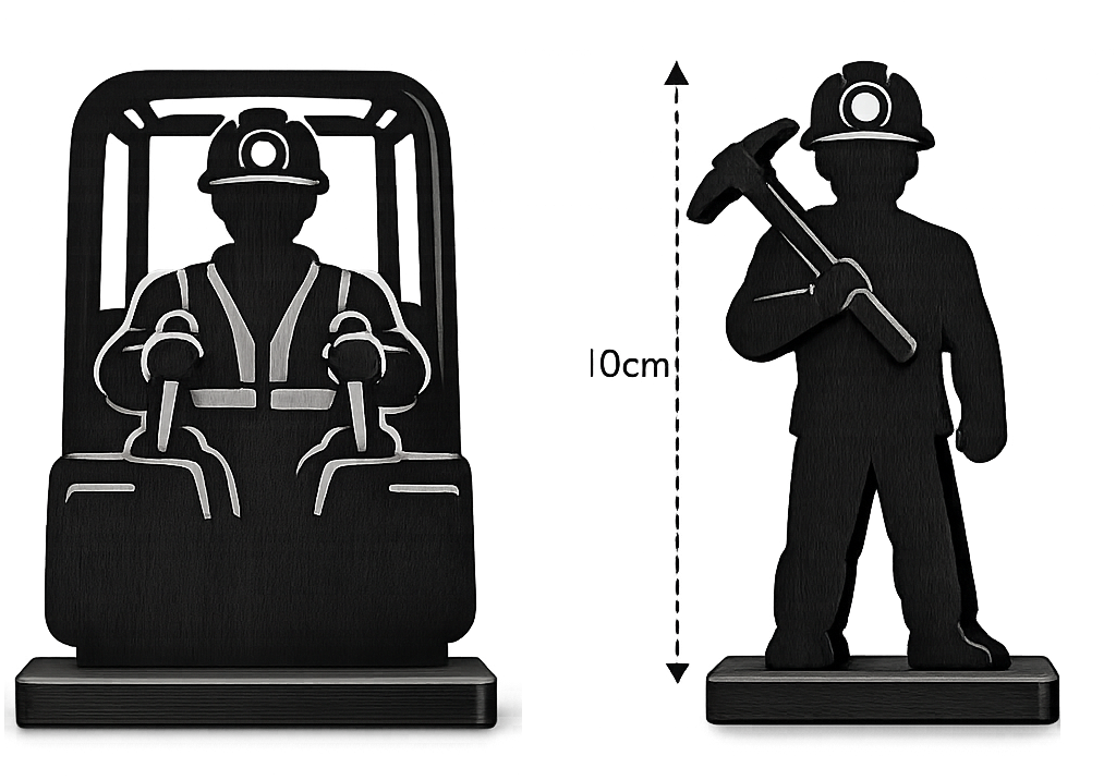 Figuras decorativas de minero - operador y minero artesanal (para regalos corporativos)